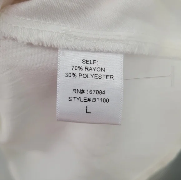 Pomander Place Ashlen Blouse White Size L Flowy Button-Down Top Closet Staple - Picture 11 of 13